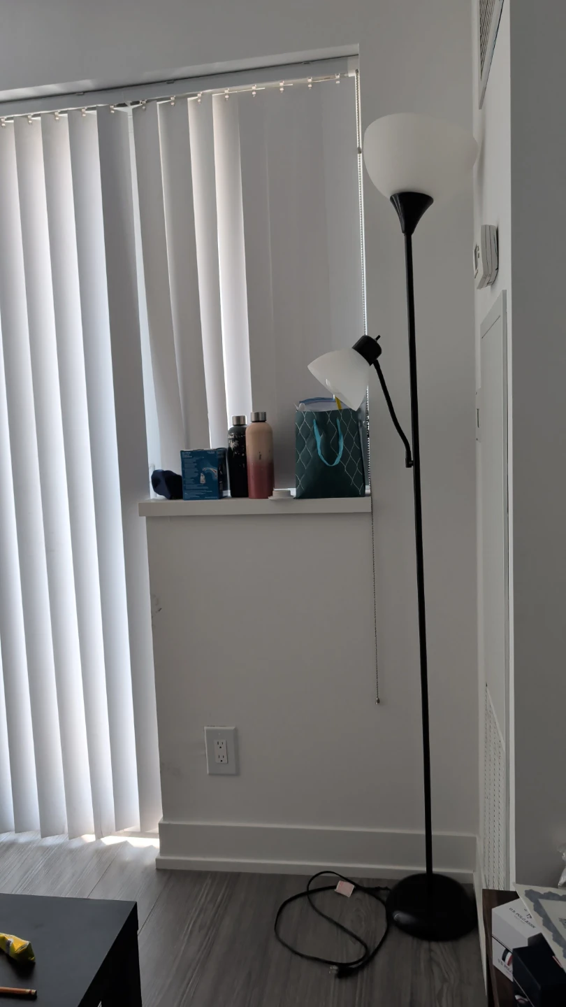 Black Floor Lamp with Adjustable Reading Light