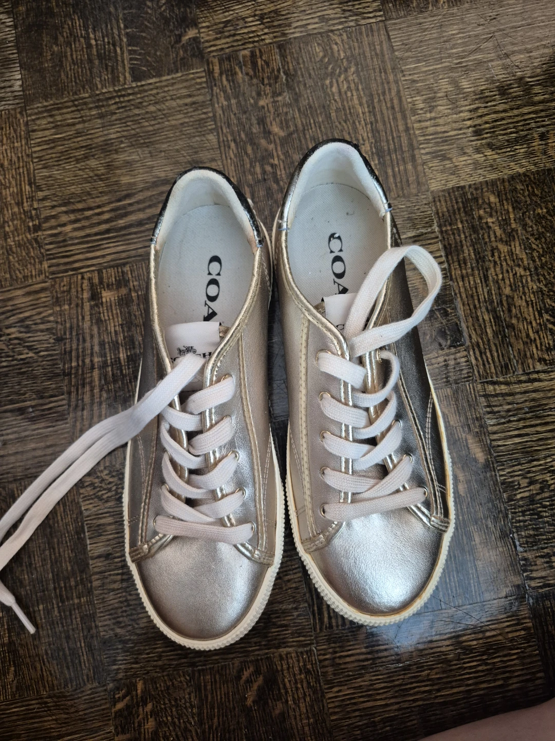 Coach C136 Metallic Gold Sneakers - Size 6 - photo 3