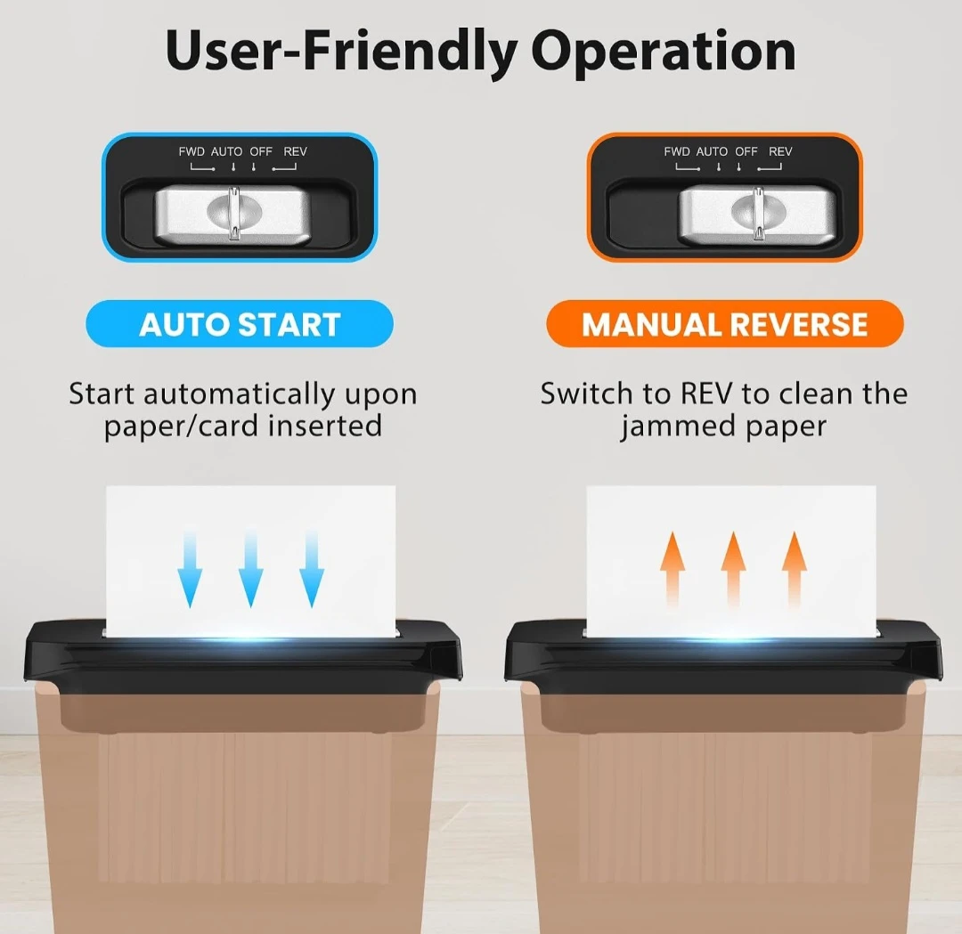 Vidatara 6-Sheet Strip-Cut Paper Shredder - photo 5