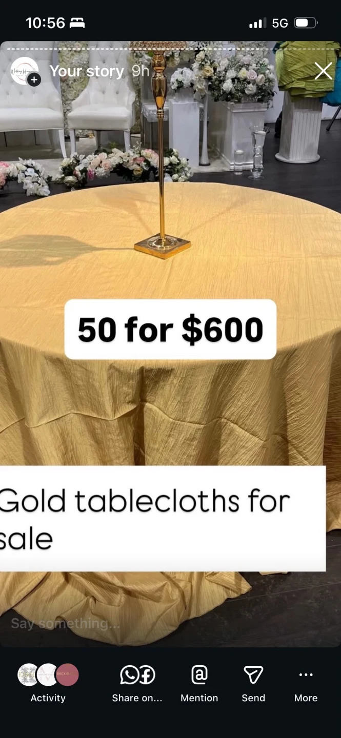 50 Gold Tablecloths for Sale