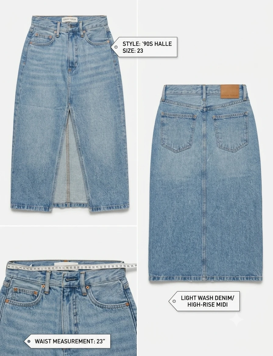 Aritzia Denim Forum | The '90s Halle Denim Skirt (Size 23-xs)