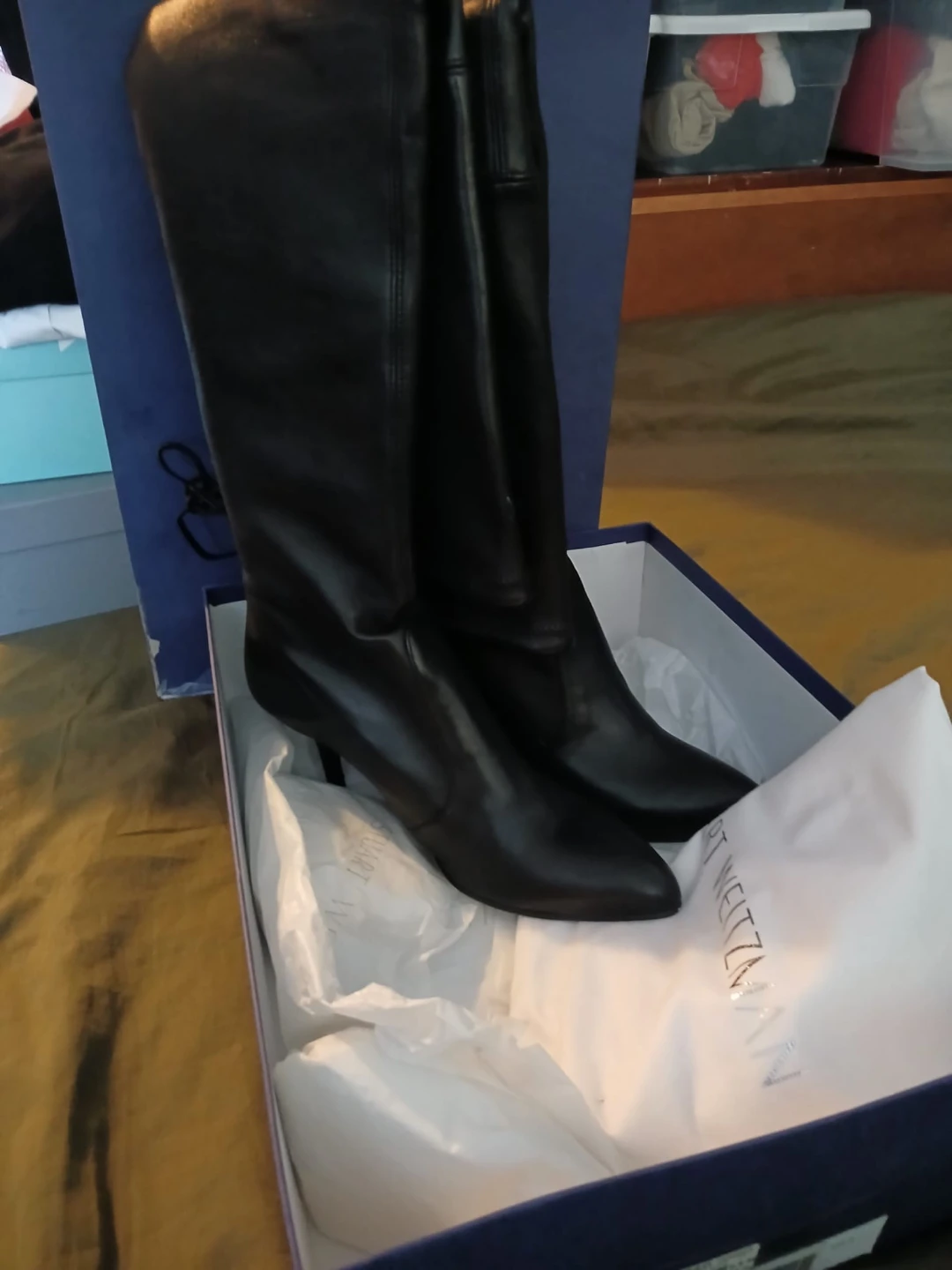 Stuart Weitzman Black Leather Knee-High Boots - photo 3