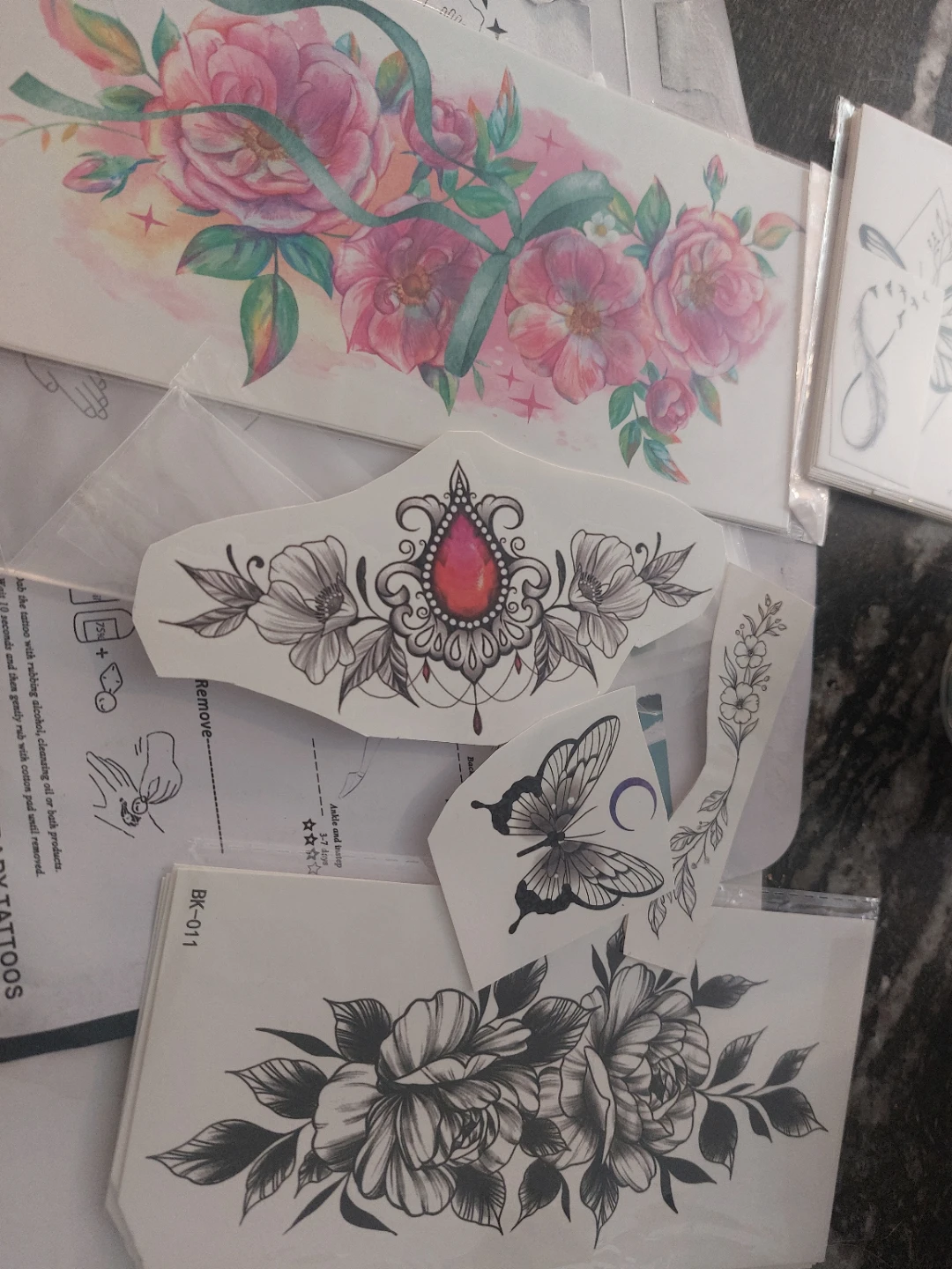 Temporary Tattoos - Floral & Butterfly Designs