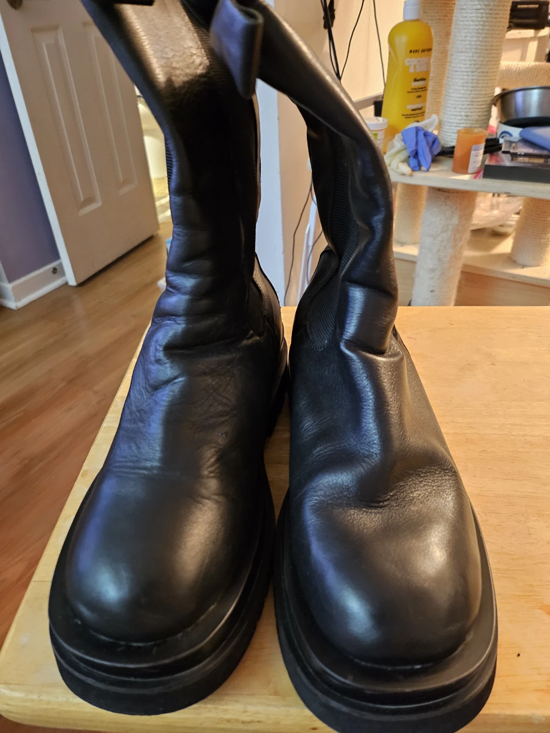 Black Leather Chelsea Boots