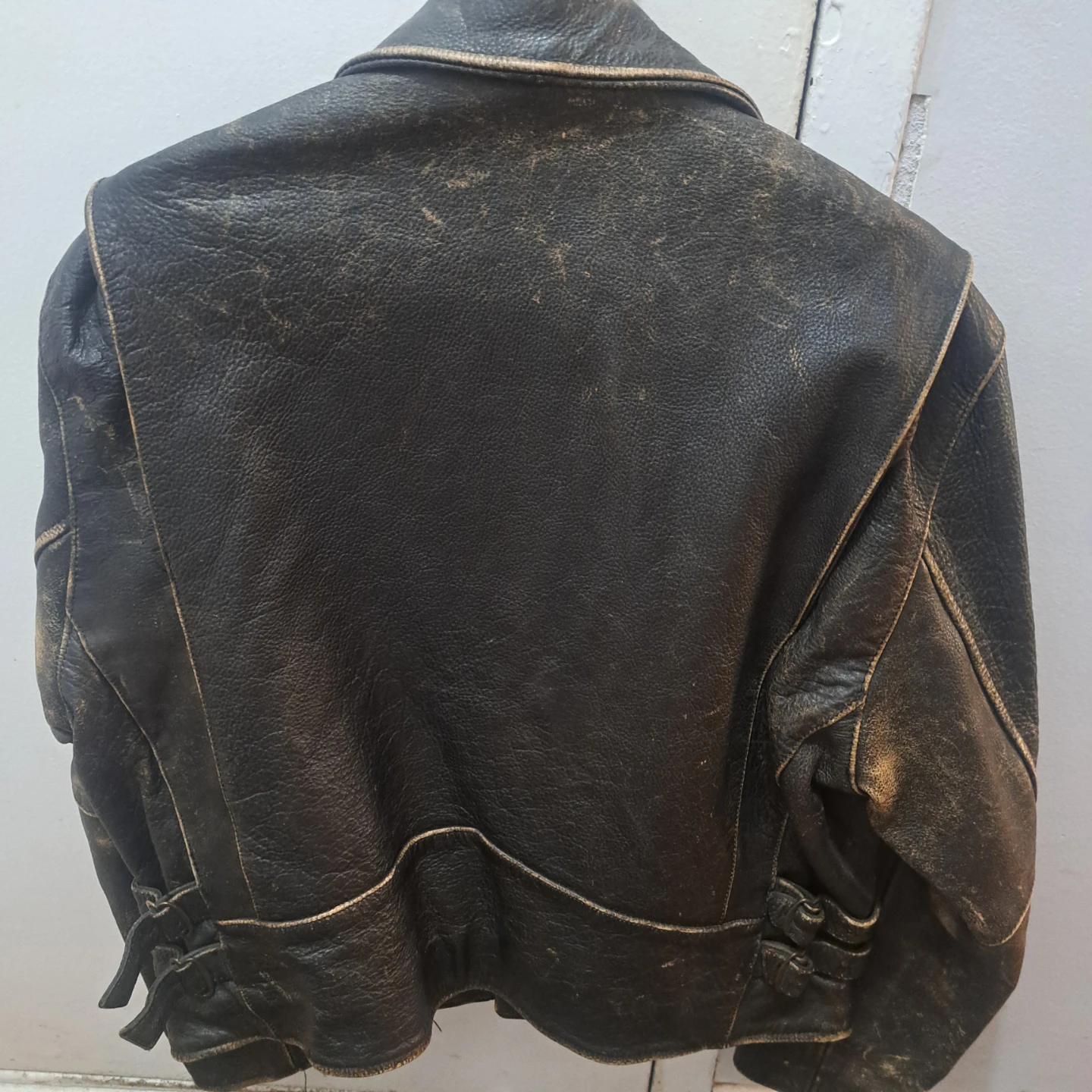 Brown Leather Motorcycle Jacket - photo 2