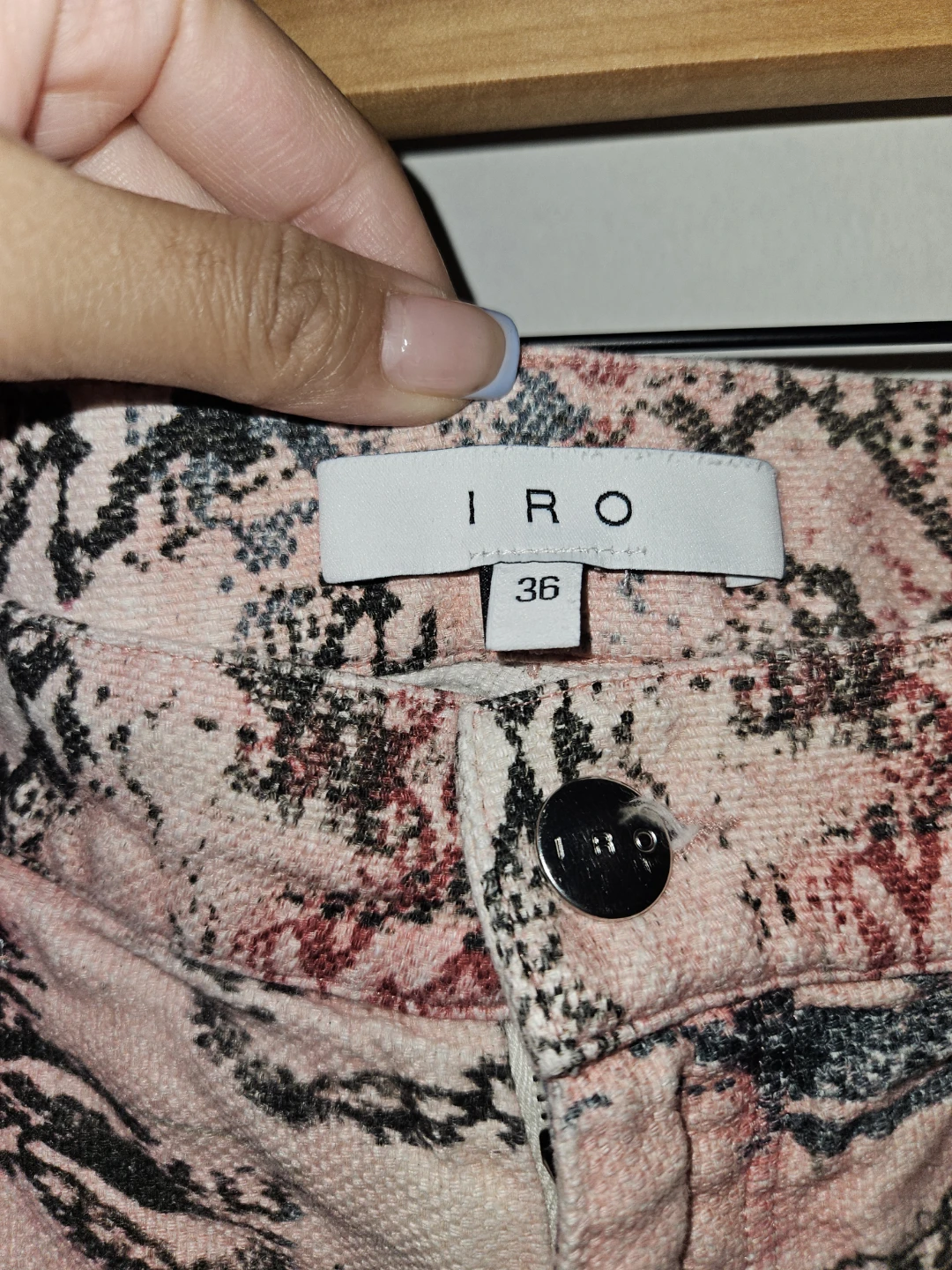 IRO Pink Snake Print Denim Shorts Size 36 - photo 3