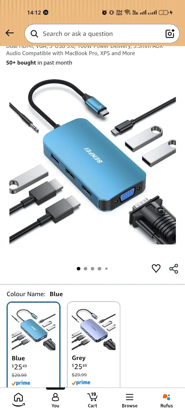 BENFEI Dual HDMI VGA USB-C Hub 100W PD