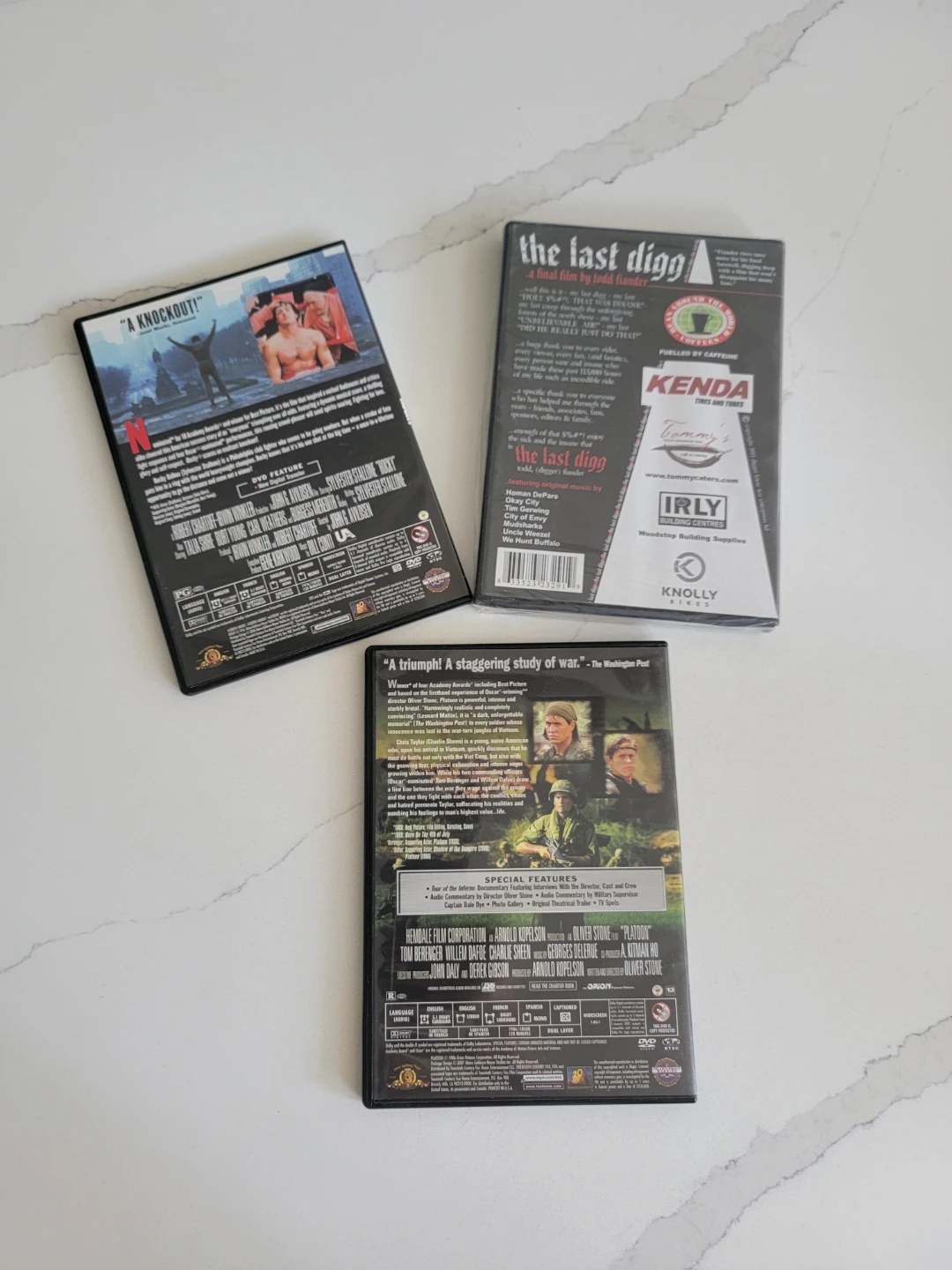 3 Movie DVD Bundle: Rocky, Platoon, and The Last Digg - photo 2