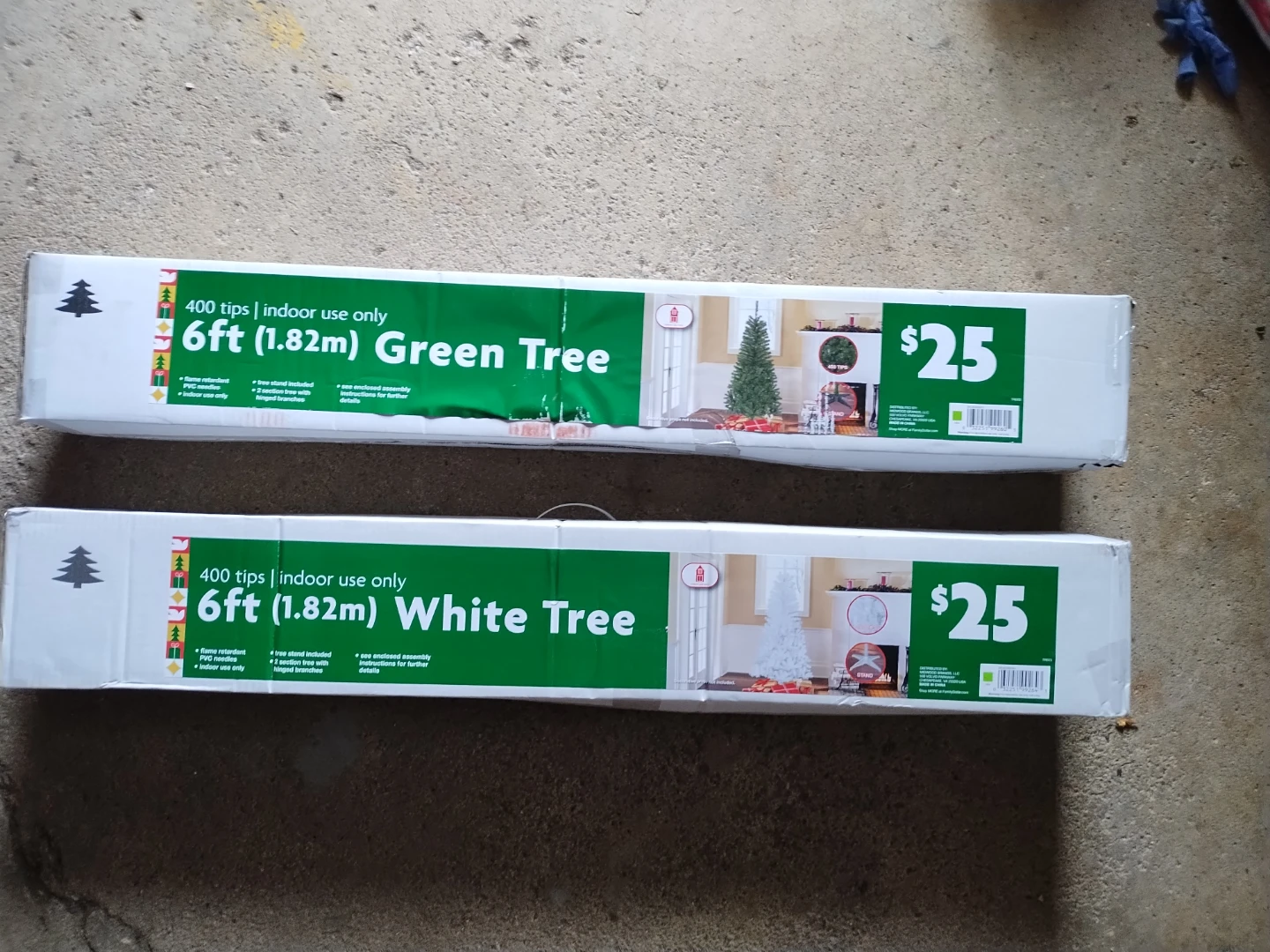 6ft Green Tree and 6ft White Tree (2 Trees Total)