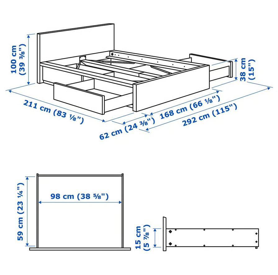 Ikea Malm Queen Bed Frame - photo 3
