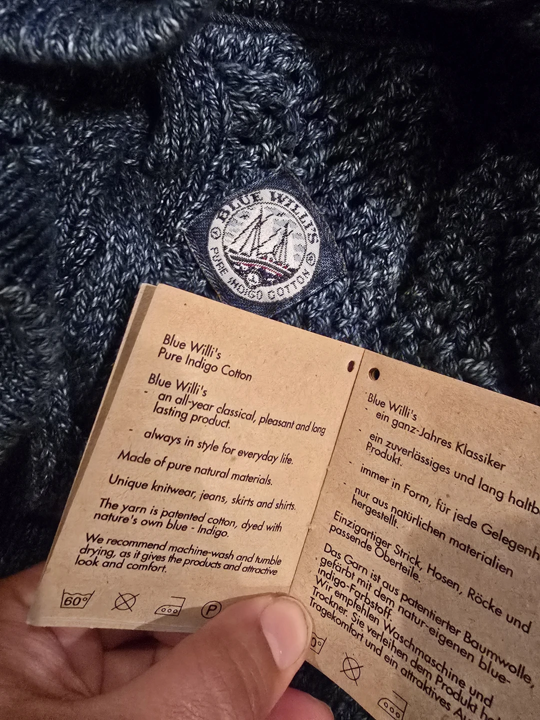Blue Willi's Pure Indigo Cotton Cardigan XXL - photo 4