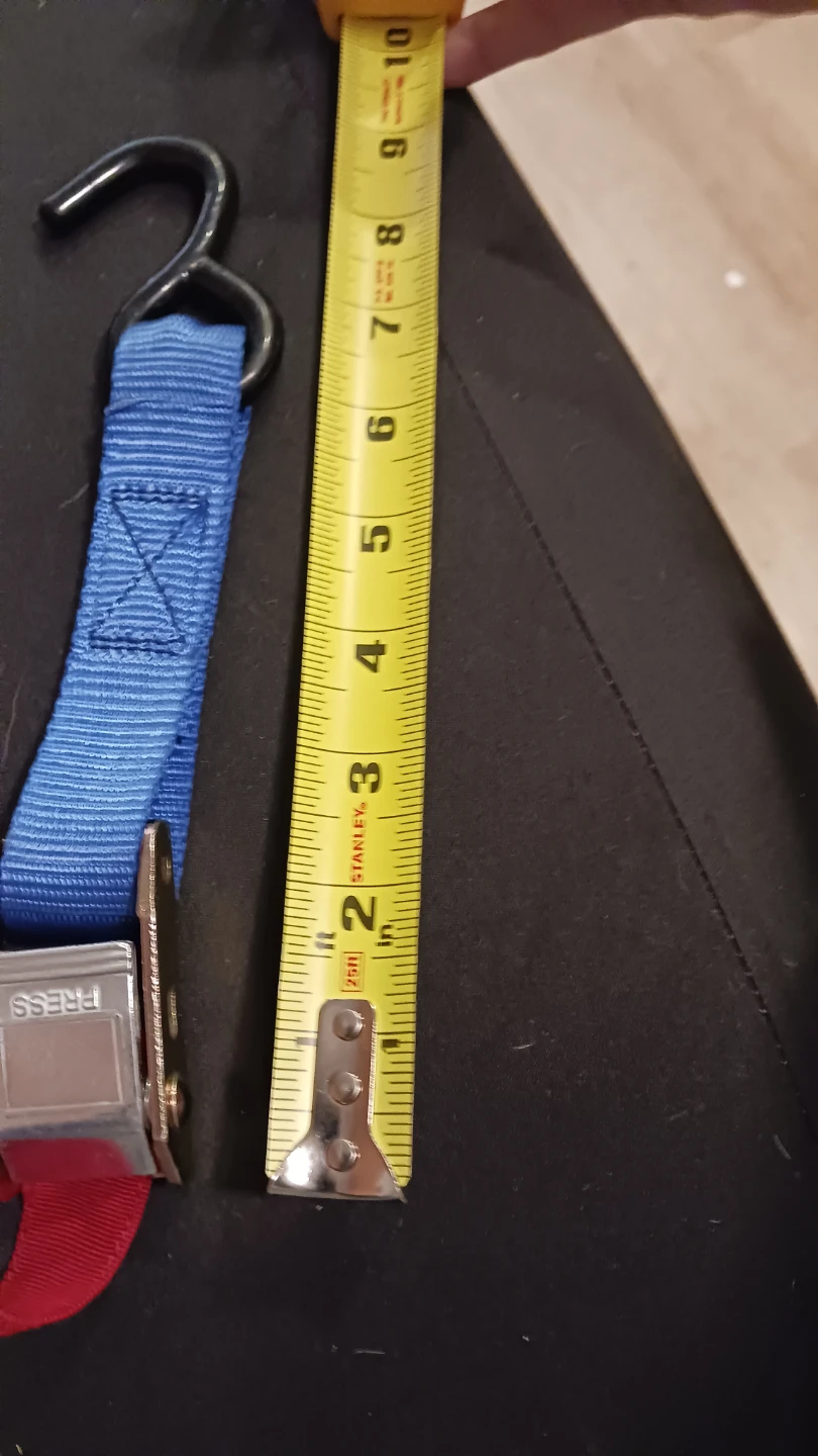 Blue and red tie-down strap with S-hook - photo 2