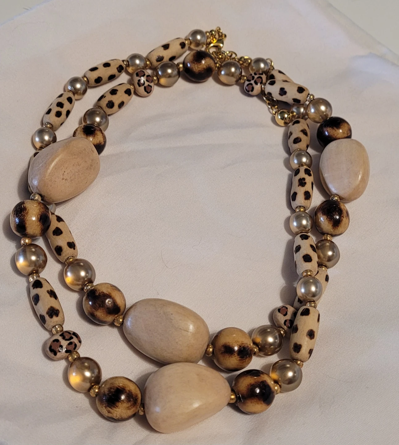 Signed Vintage Joan Rivers Wooden Bead Necklace - photo 2