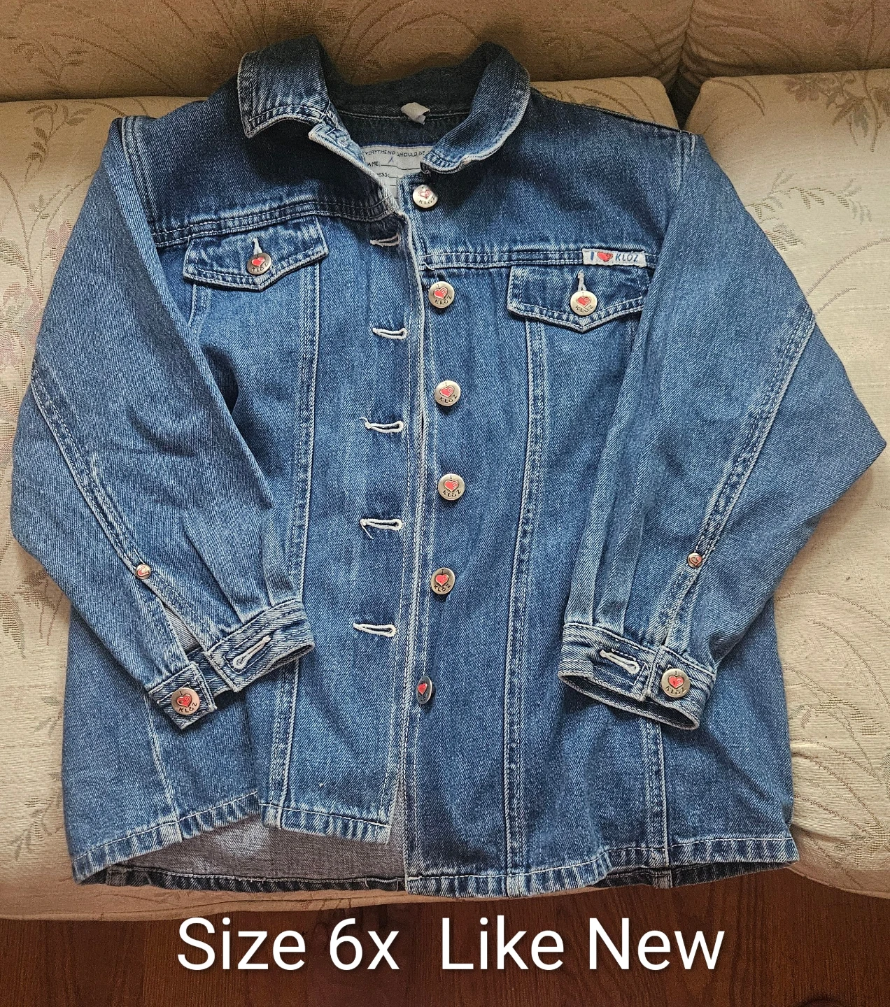 Girls Kloz Denim Jacket Size 6x