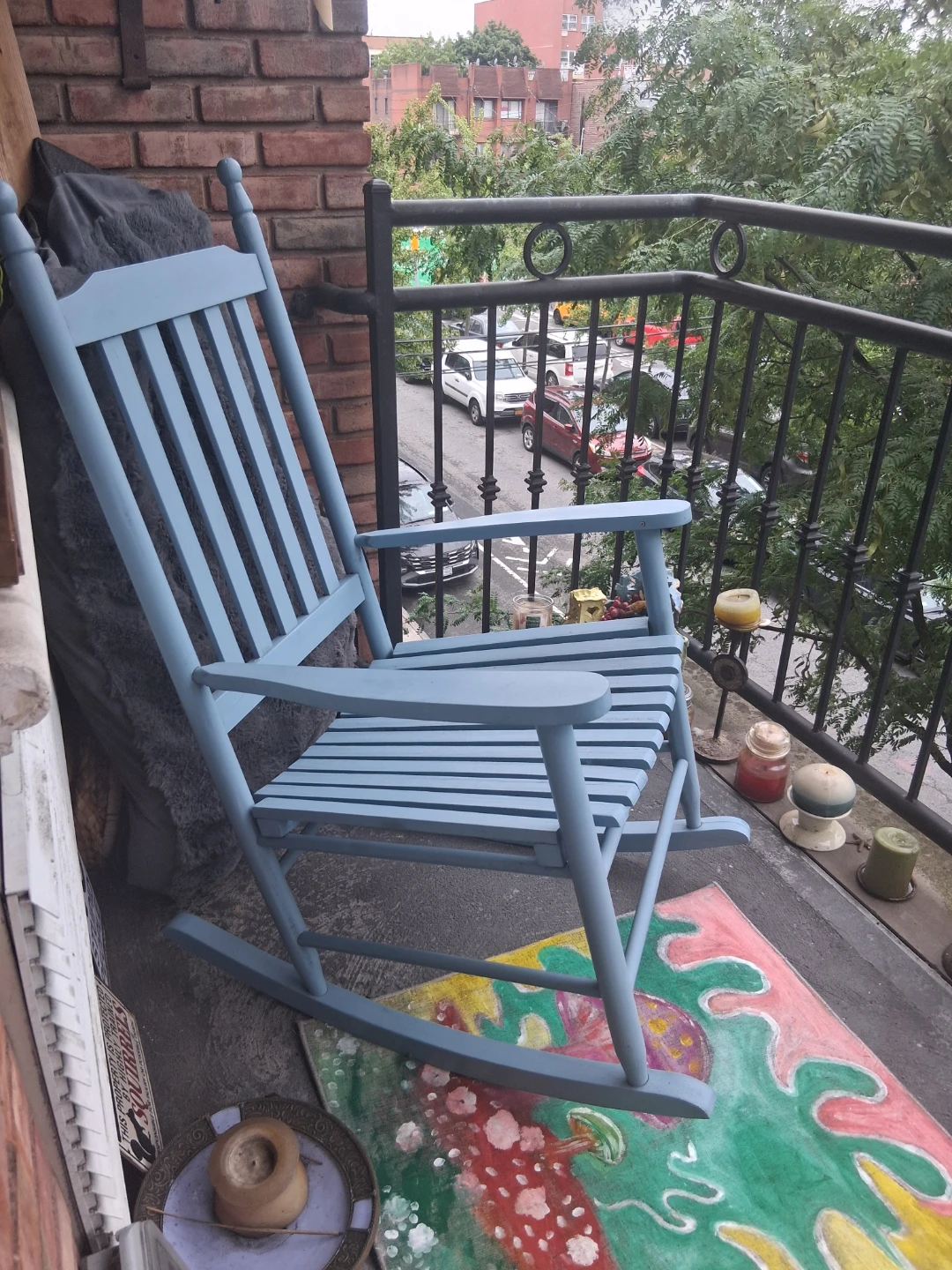Light Blue Wooden Rocking Chair set of 2