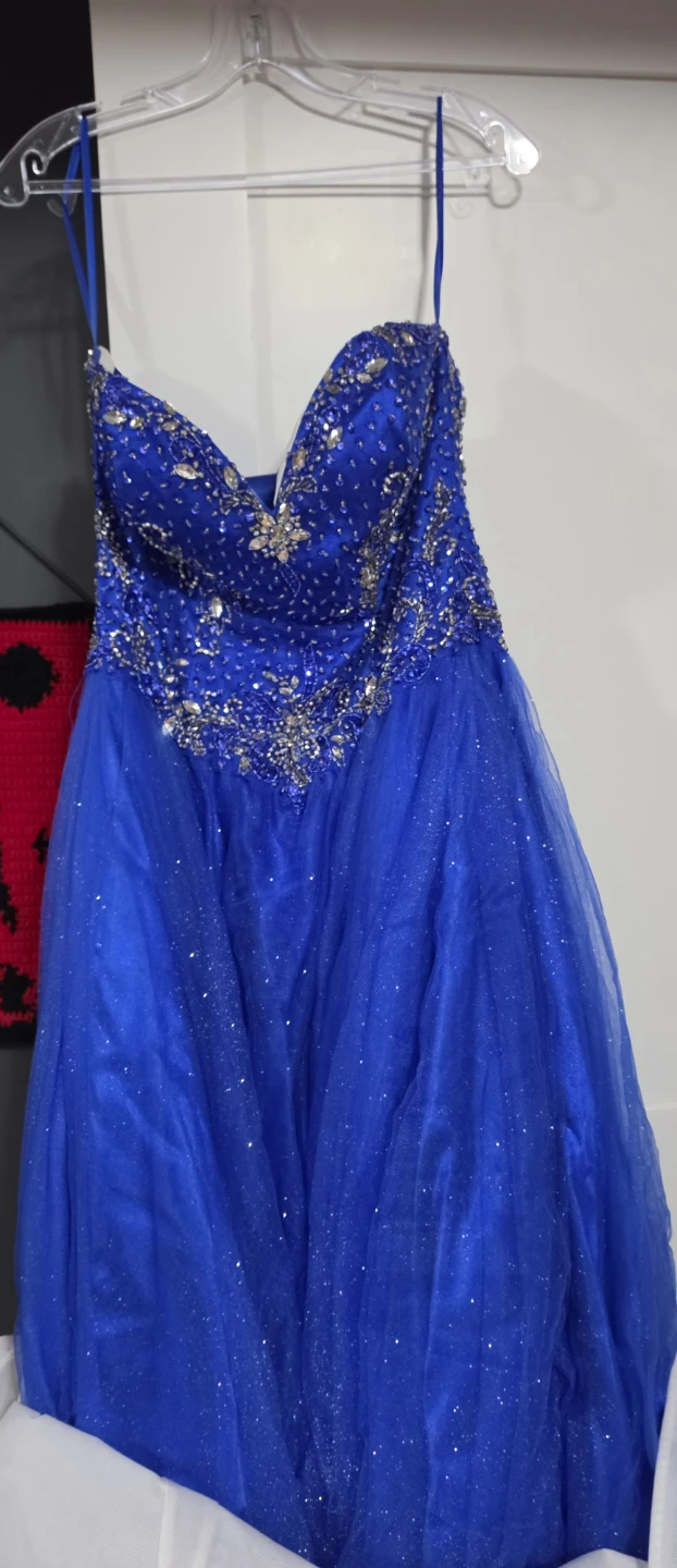 Layla K. Royal Blue Beaded Ball Gown Grad dress (2018)
