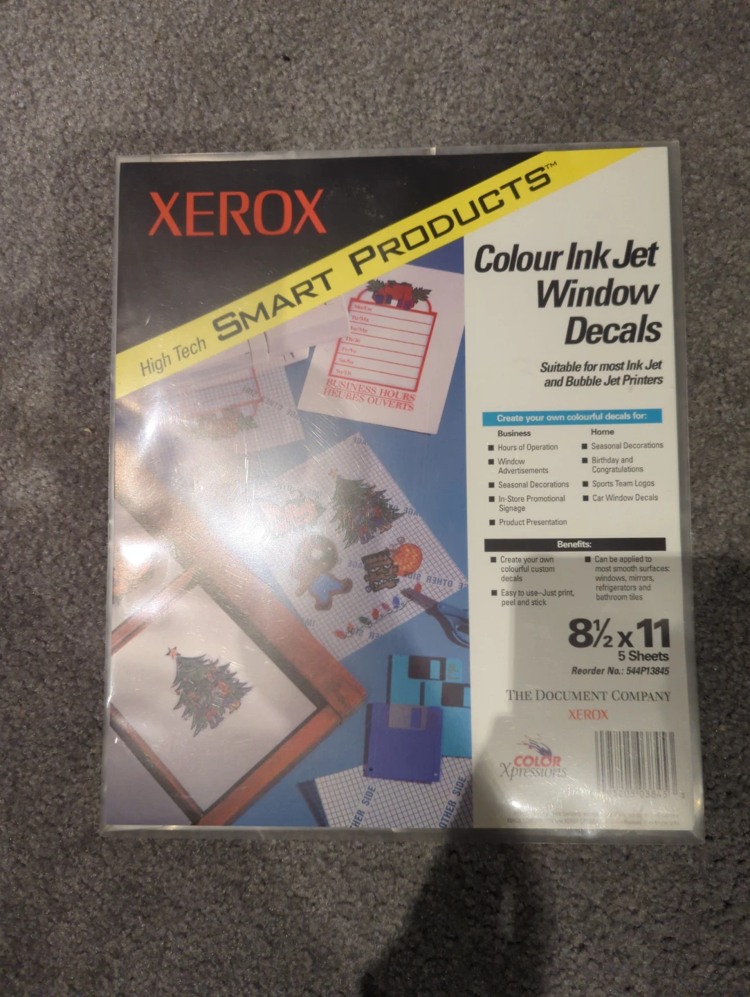 Xerox Colour Ink Jet Window Decals - 8 1/2 x 11 - 5 Sheets
