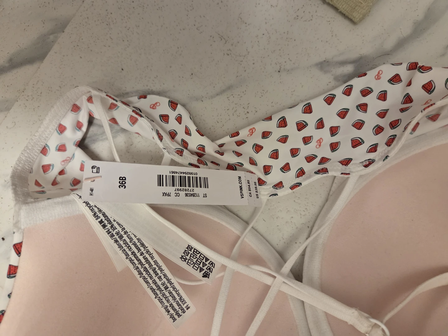 PINK Victoria's Secret Bra 36B Watermelon Print