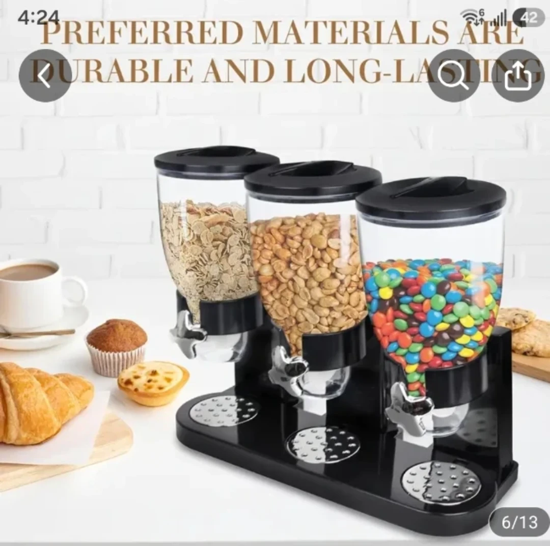 New Triple Food Dispenser - Cereal, Candy, Dry Goods - photo 3