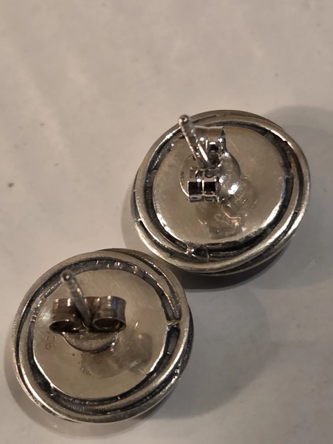 Silver  925 Stud Earrings with Green Onyx and Lapis Lazuli - photo 3