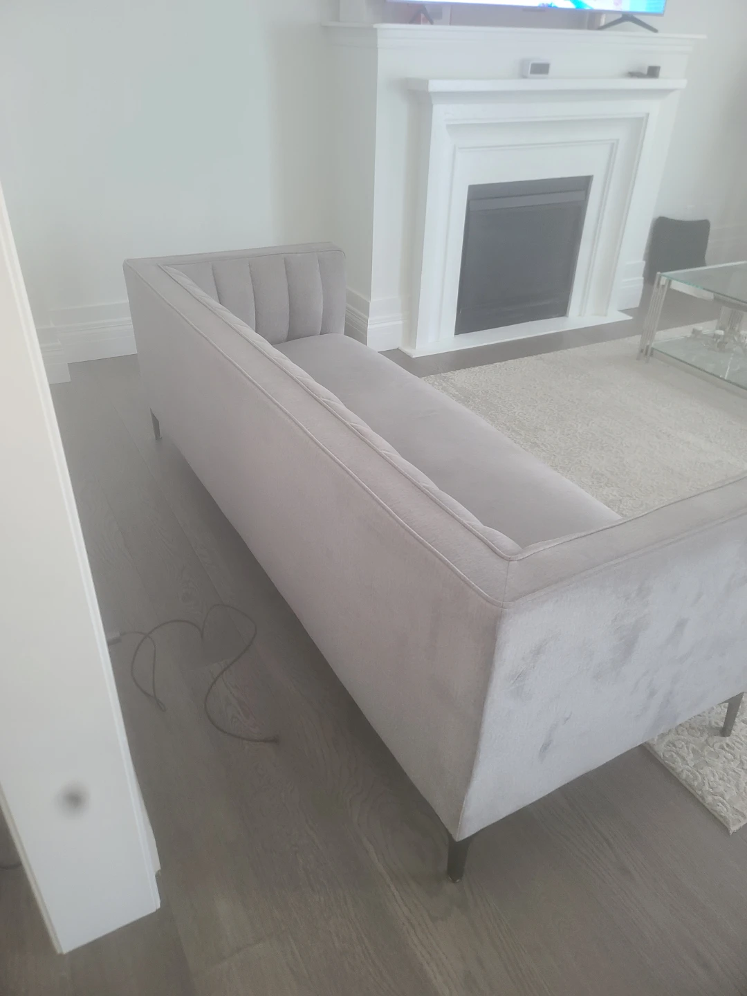 Leons Grey Velvet Sofa - photo 4