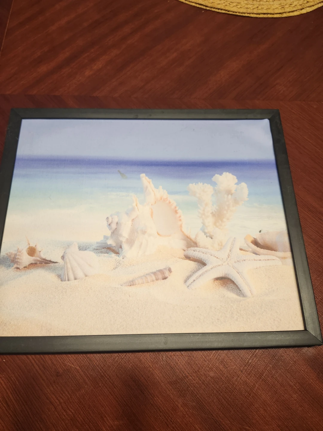 Set of 3 Framed Pictures - Beach Scene, Mountain Lake & Mirror - photo 3