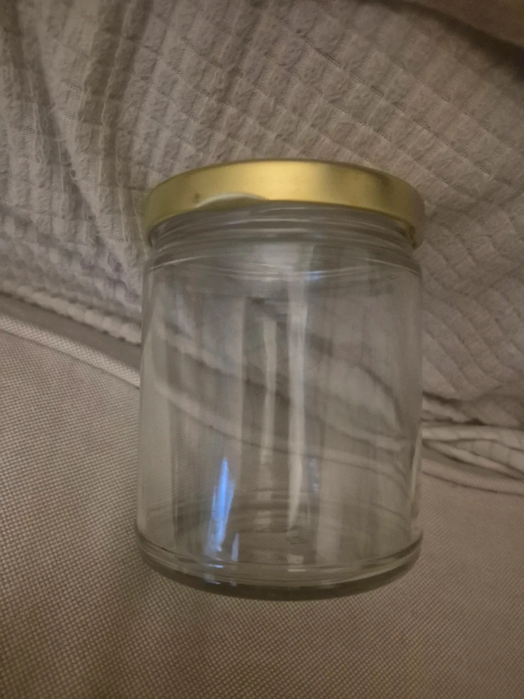Glass Jar with Gold Lid
