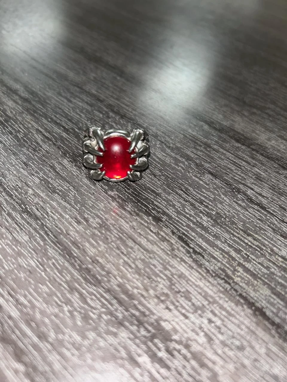 Men's Silver Ring with Red Stone - photo 4