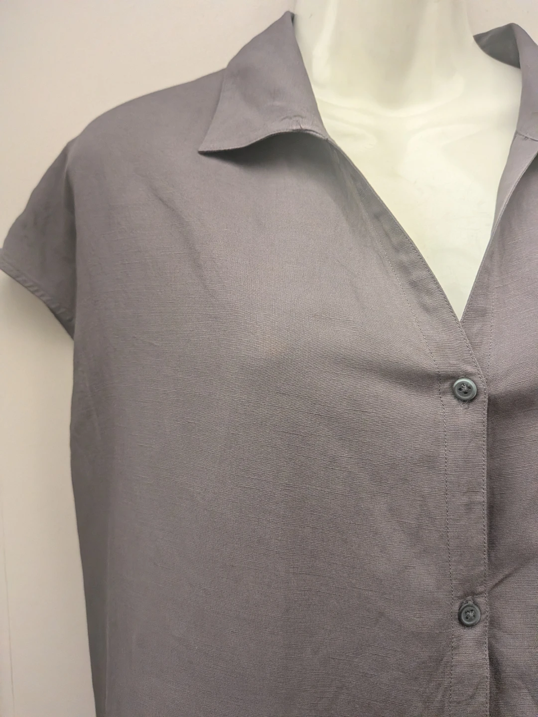 Grey Uniqlo linen blend Button-Up Shirt Dress XL - photo 4
