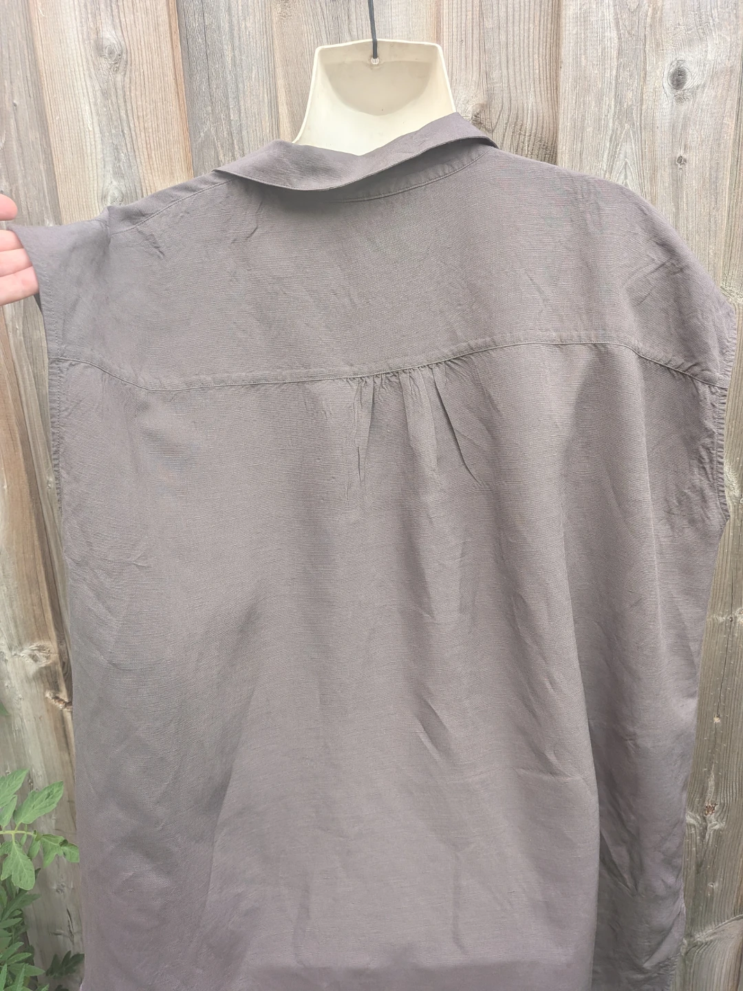 Grey Uniqlo linen blend Button-Up Shirt Dress XL - photo 5