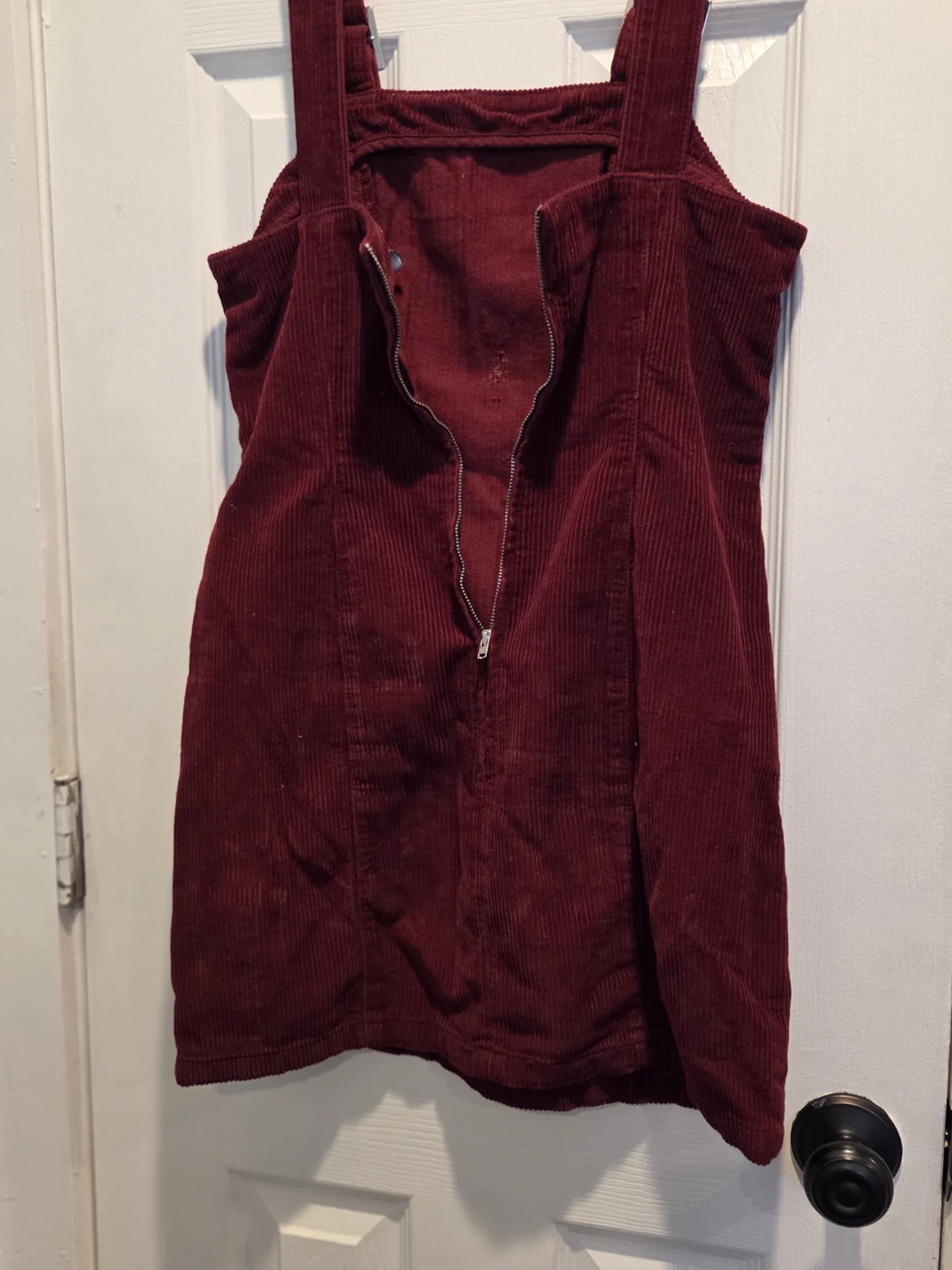 Topshop Corduroy Pinafore Dress Burgundy - photo 3