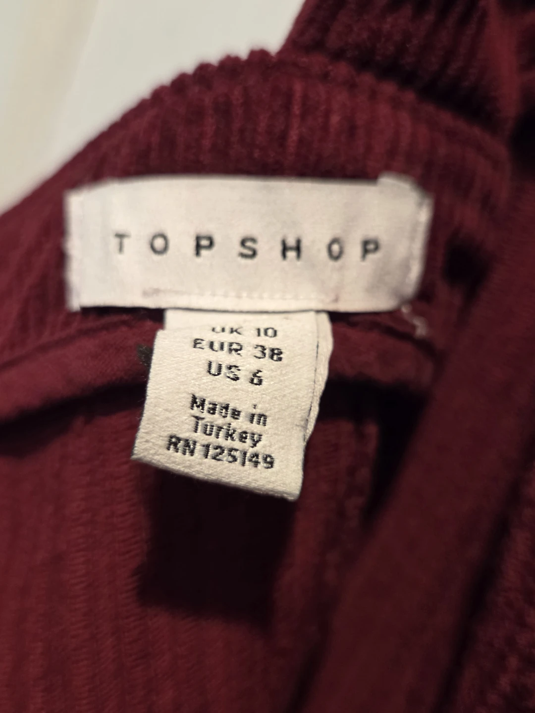 Topshop Corduroy Pinafore Dress Burgundy - photo 4