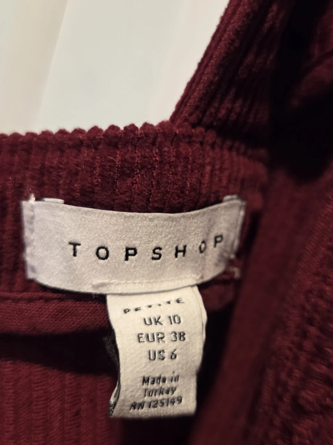 Topshop Corduroy Pinafore Dress Burgundy - photo 5