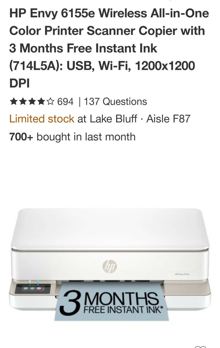 HP Envy 6155e Wireless All-in-One Printer *NEW* - photo 5