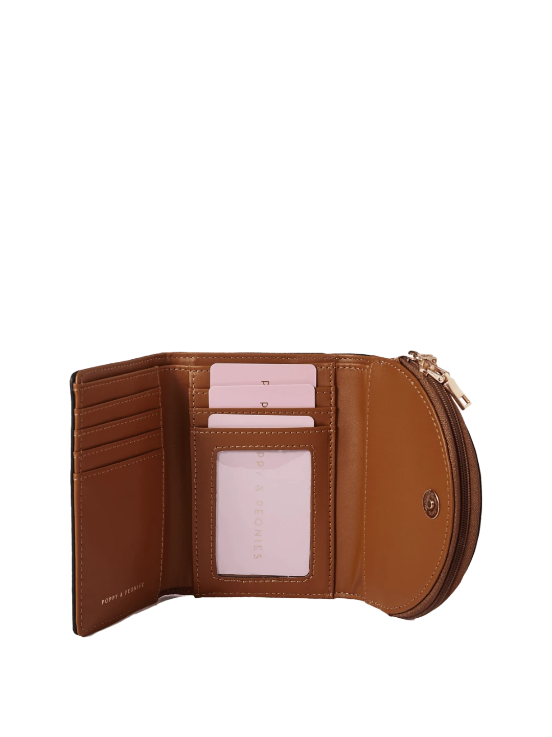 Poppy & Peonies Brown Faux Leather Trifold Wallet - photo 3