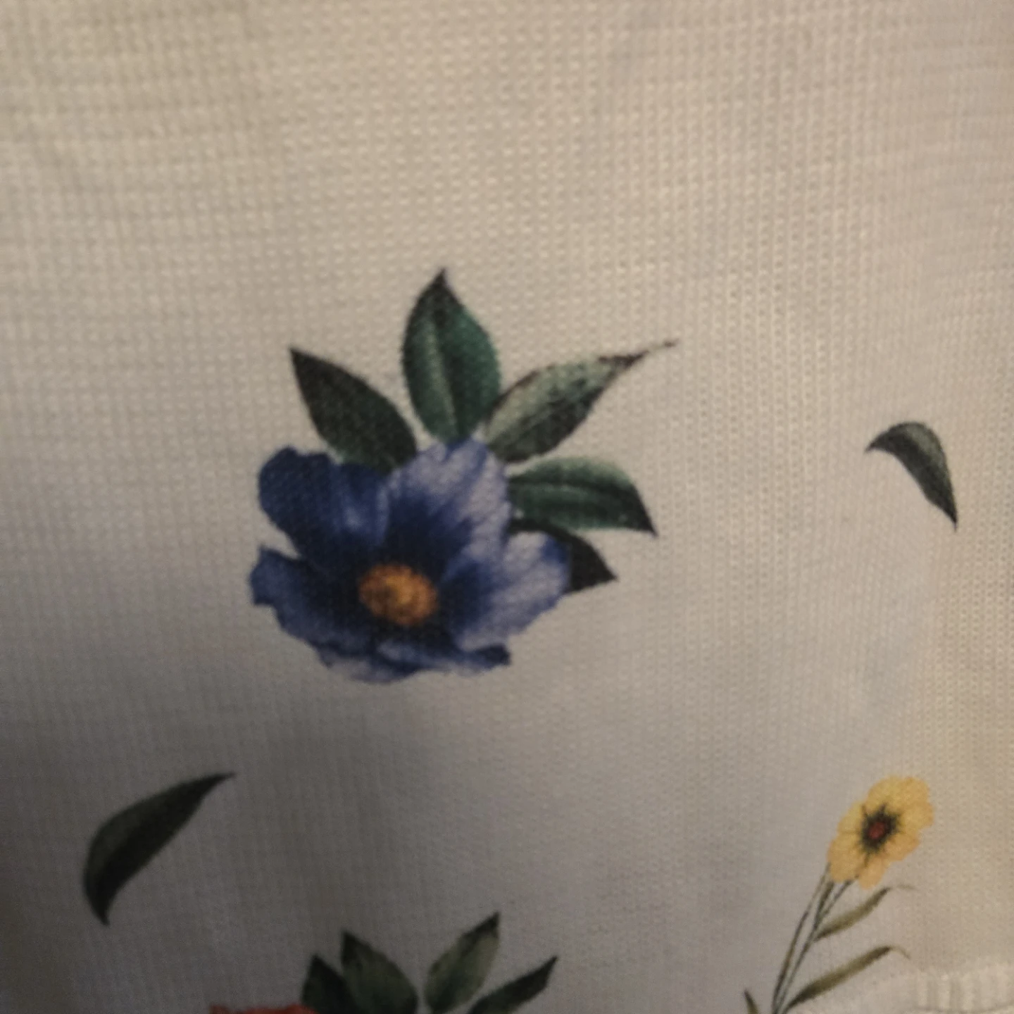 White Floral Print Light Knit Sweater - photo 4