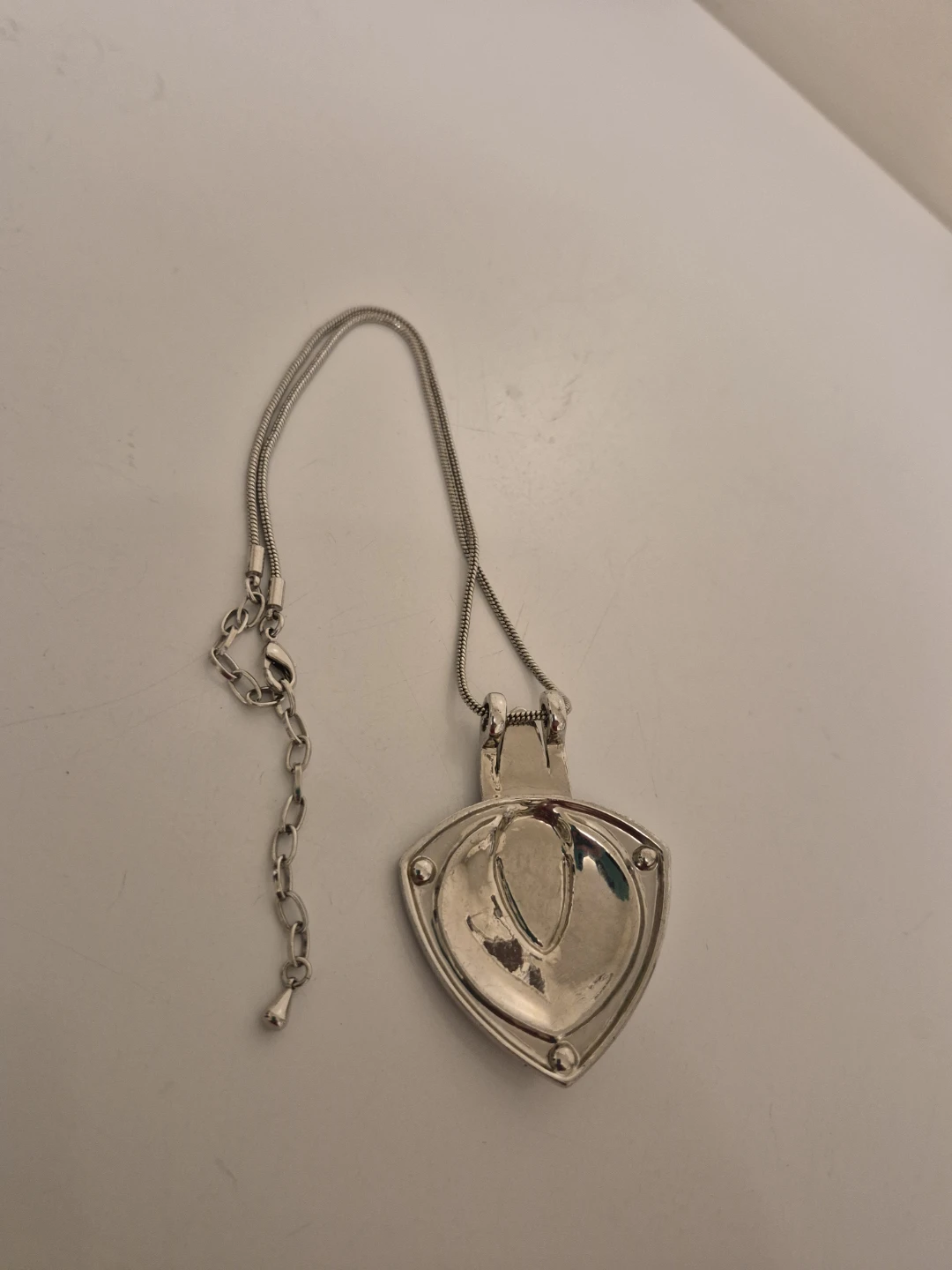 Silver Tone Pendant Necklace with Blue Stone Accent - photo 3