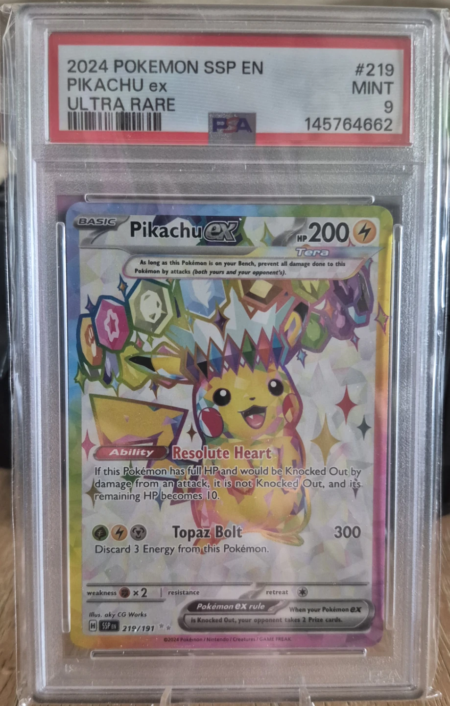 PSA 9 Pikachu ex Ultra Rare #219