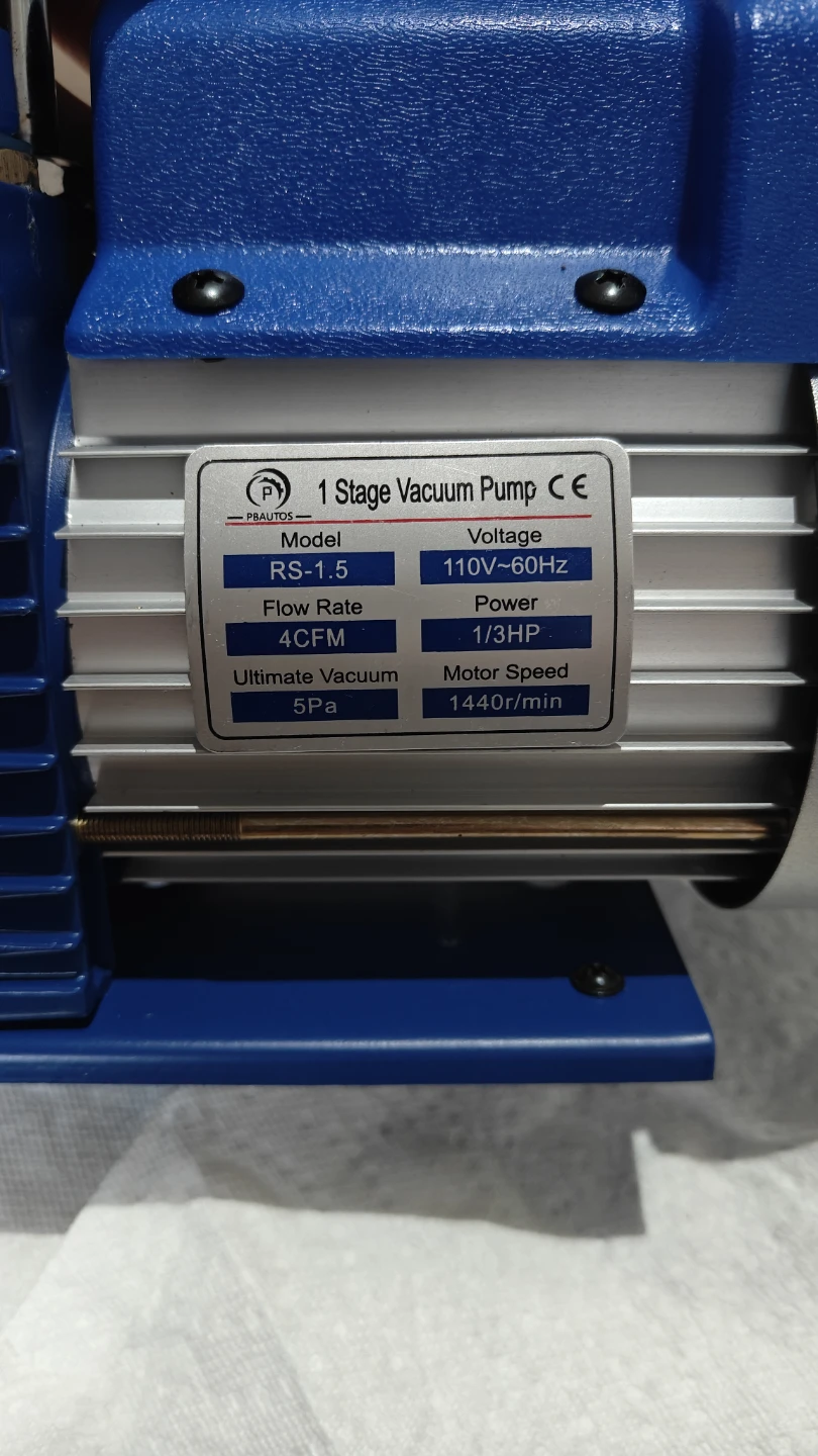 PBAUTOS RS-1.5 1 Stage Vacuum Pump with tool box - photo 2