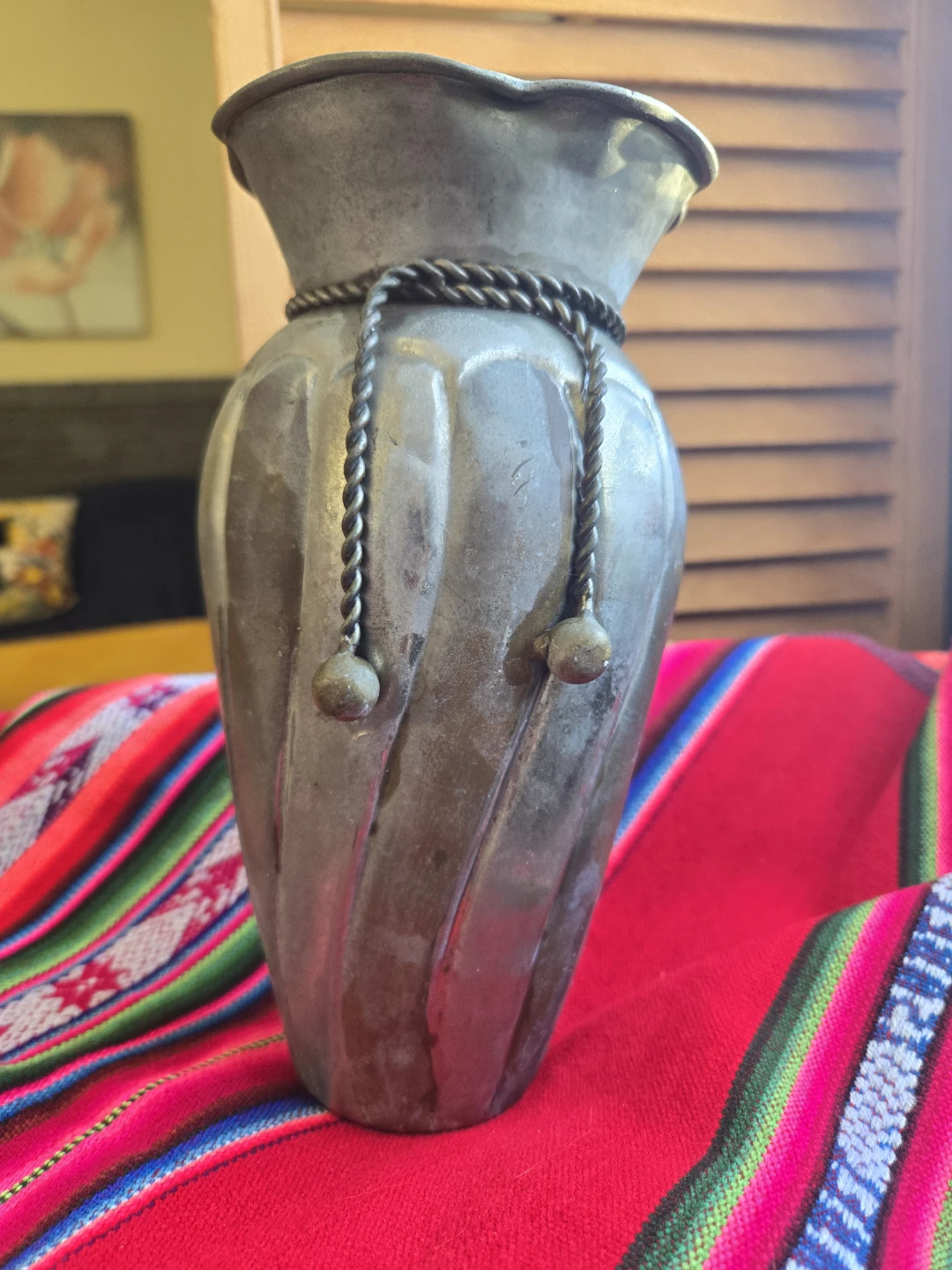 Decorative Metal Vase -  8.5" H