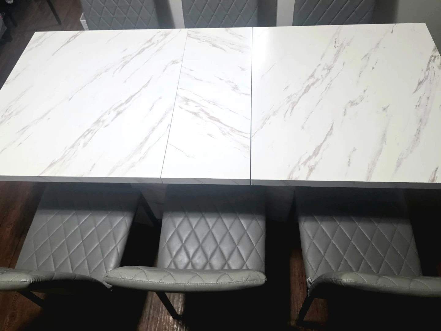 Faux Marble Kitchen Table + 6 Chairs - photo 2