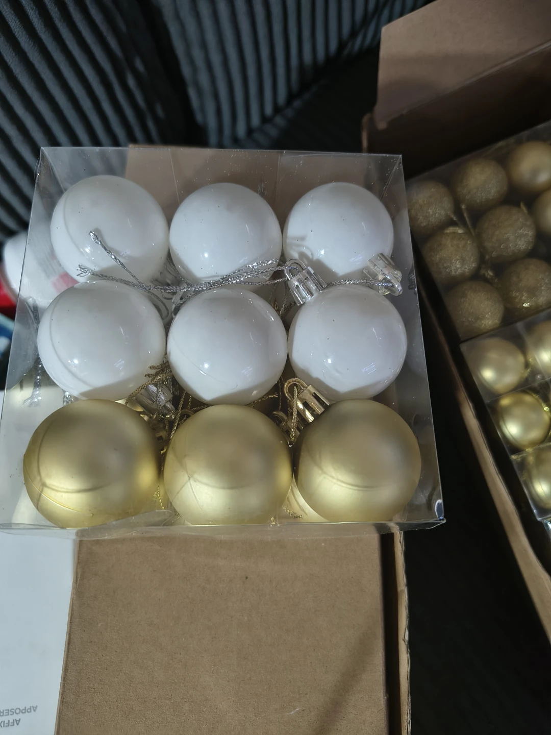 Gold and White Christmas Ornaments (Set of 36) - photo 2