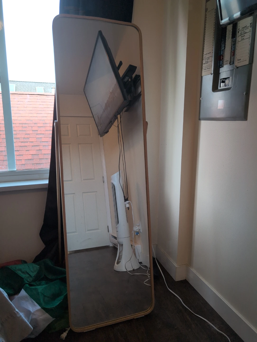 Full Length Standing Mirror with Wood Frame