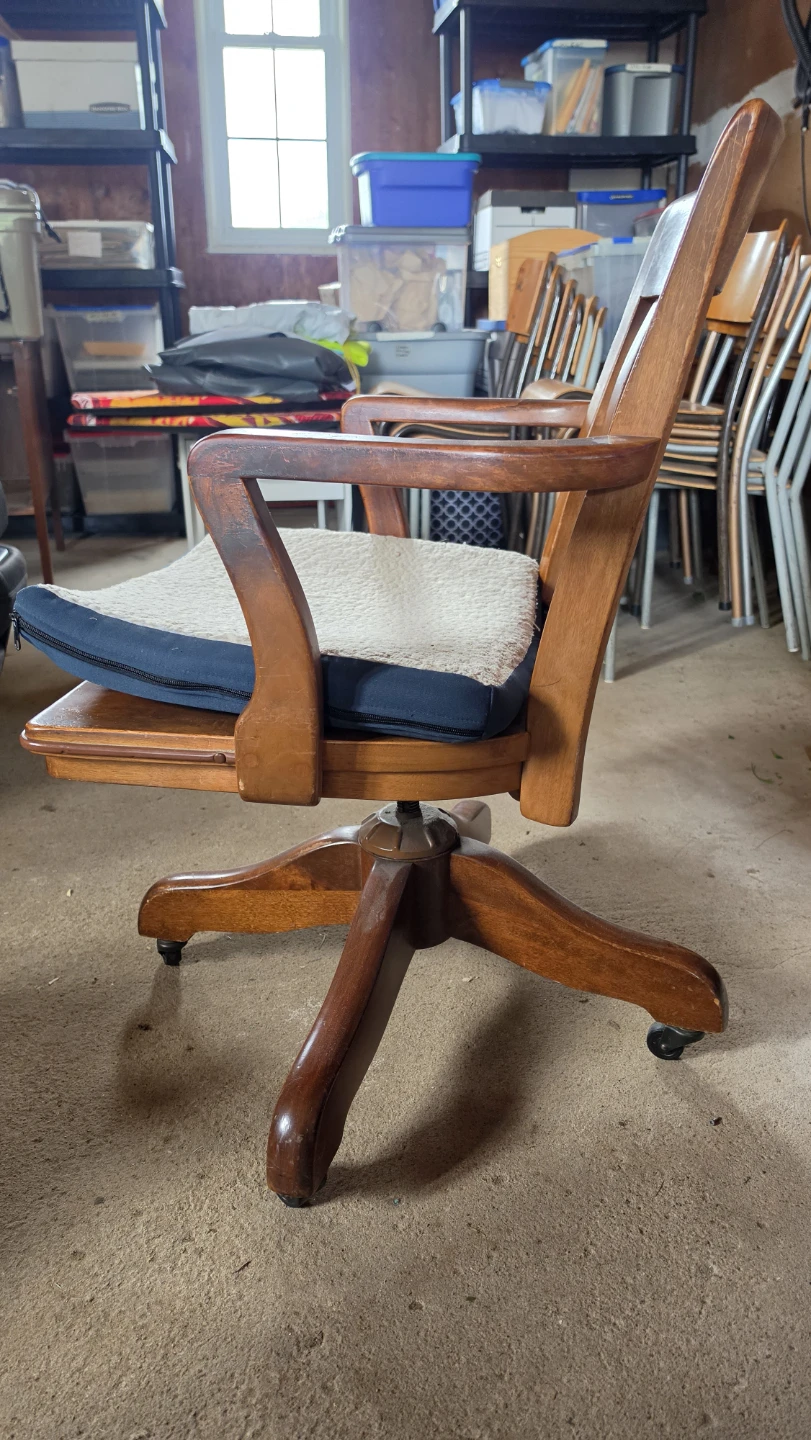Wooden Swivel Office Chair - photo 3
