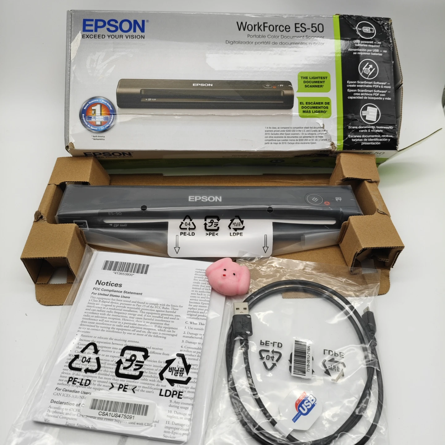Epson Workforce ES-50 Portable Document Scanner