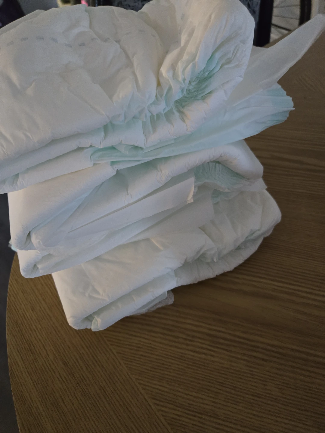 Stack of white diapers