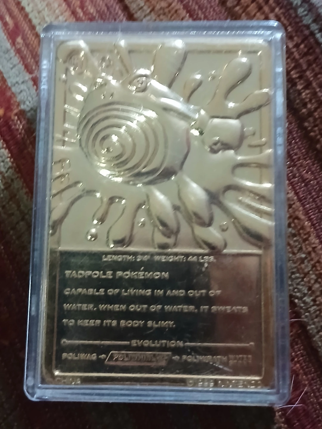 Pokemon Poliwhirl Gold Bar Collectible - photo 2