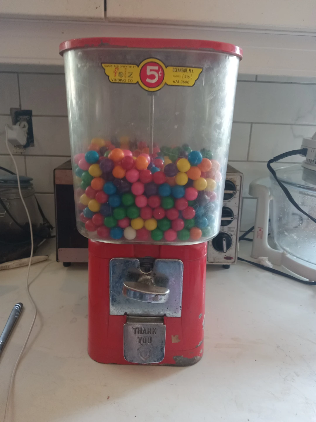 Vintage Red Gumball Machine