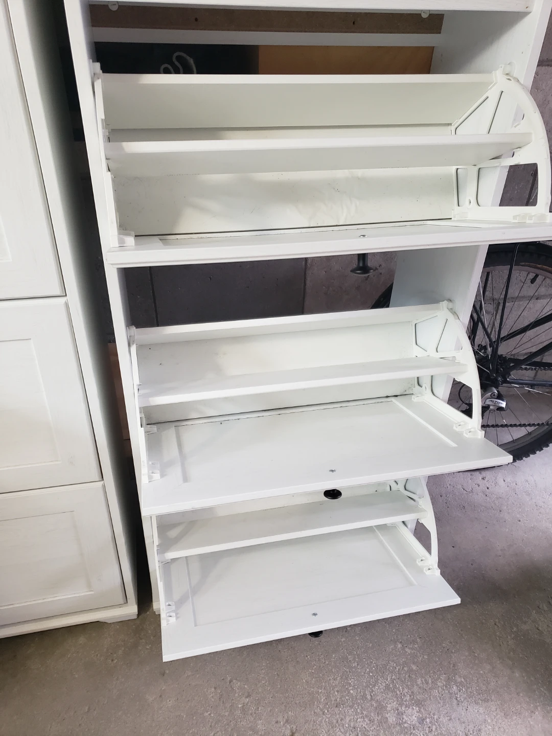 White Shoe Cabinet Storage Unit - photo 2