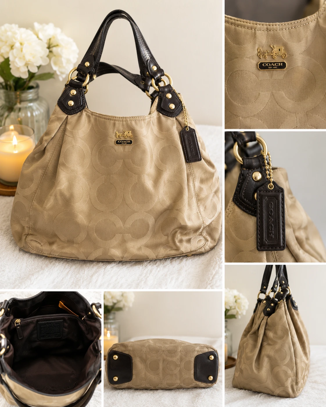 Coach Signature Handbag/Shoulder Bag – Excellent Condition